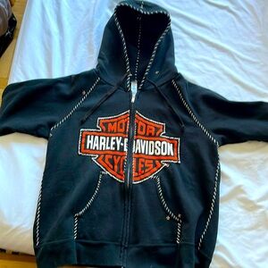 Harley Davidson hoodie custom with embroidery. Size XL